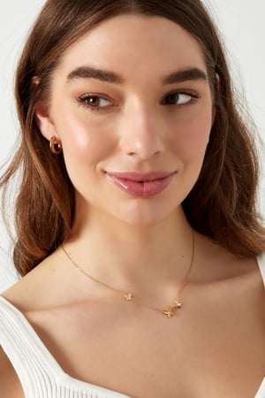 Classic necklace with three butterfly charms - Silver Color color h5 Picture4